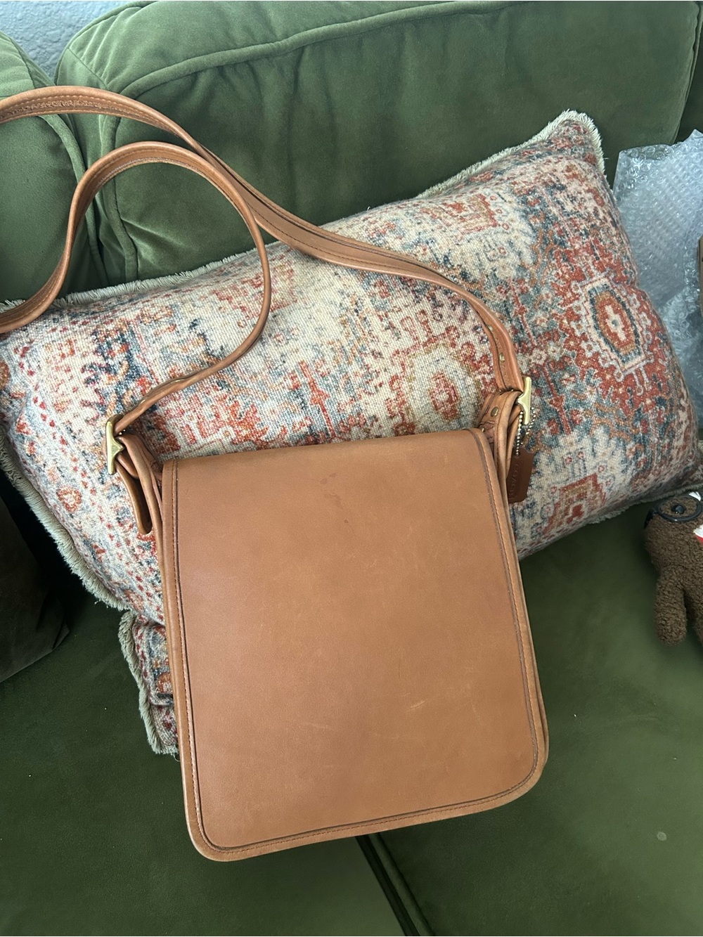 COACH 9144 Vintage Leather Shoulder Bag Camel Brown Authentic Crossbody - Picture 2 of 15